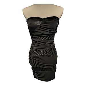 Trixxi Black Strapless Ruched Dress